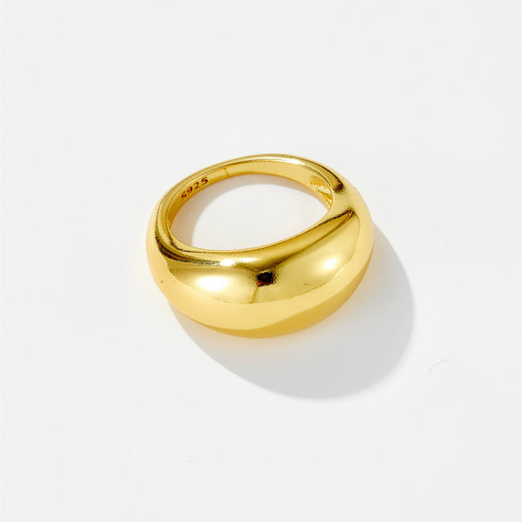 Wholesale Fashionable Geometric Design Closed Stacked Women's Ring Copper Electroplated Platinum 18K Gold