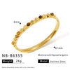 Wholesale Fashionable Geometric Ins Style Stainless Steel 18K Furnace Vacuum Plated Bracelet Inlaid With Pearls And Natural Stones