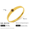Wholesale Fashionable Geometric Ins Style Stainless Steel 18K Furnace Vacuum Plated Bracelet Inlaid With Pearls And Natural Stones