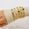 Wholesale Fashionable Geometric Ins Style Stainless Steel 18K Furnace Vacuum Plated Bracelet Inlaid With Pearls And Natural Stones