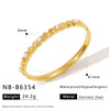 Wholesale Fashionable Geometric Ins Style Stainless Steel 18K Furnace Vacuum Plated Bracelet Inlaid With Pearls And Natural Stones