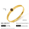 Wholesale Fashionable Geometric Ins Style Stainless Steel 18K Furnace Vacuum Plated Bracelet Inlaid With Pearls And Natural Stones