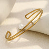 Wholesale Fashionable Geometric 18K Gold Plated Stainless Steel Doublelayer Thin Bracelet Hand Jewelry
