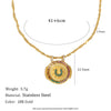 Wholesale Fashionable Geometric Stainless Steel Electroplated 18K Gold Colorful Zircon Disc Earrings Necklace Ring Set For Women