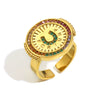 Wholesale Fashionable Geometric Stainless Steel Electroplated 18K Gold Colorful Zircon Disc Earrings Necklace Ring Set For Women