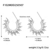 Wholesale Fashionable Geometric Sunflower Fine Pattern Electroplated Stainless Steel Earrings For Women