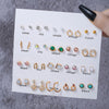 Wholesale Fashionable Geometric Zinc Alloy Electroplated Mini Diamond Cut Out And Pearl Cherry Pendant Earrings For Women