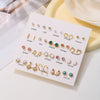 Wholesale Fashionable Geometric Zinc Alloy Electroplated Mini Diamond Cut Out And Pearl Cherry Pendant Earrings For Women