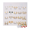 Wholesale Fashionable Geometric Zinc Alloy Electroplated Mini Diamond Cut Out And Pearl Cherry Pendant Earrings For Women