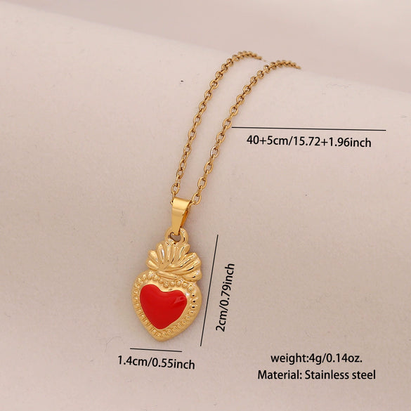 Wholesale Fashionable Heart Shaped Red Lips Chili Pendant Necklace Made Of Stainless Steel