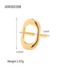 Wholesale Fashionable Hollow Geometric Rectangular Stainless Steel Ring With 18K Gold Electroplating For Women