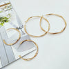 Wholesale Fashionable Light Luxury Niche Temperament Big Ring Earrings Copper Geometric Gold Inlaid