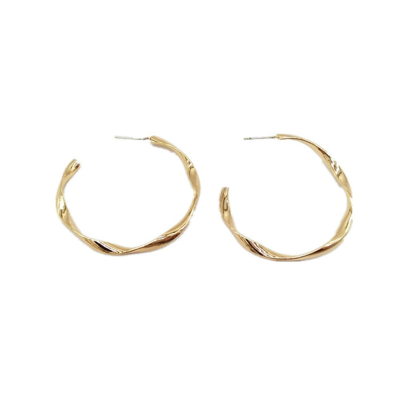 Wholesale Fashionable Light Luxury Niche Temperament Big Ring Earrings Copper Geometric Gold Inlaid