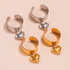Wholesale Fashionable Love Open Peach Heart Ring In Stainless Steel With Electroplating For Women