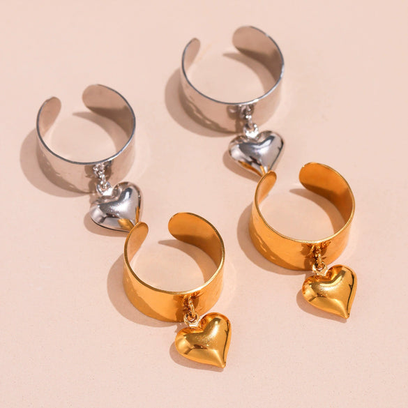 Wholesale Fashionable Love Open Peach Heart Ring In Stainless Steel With Electroplating For Women