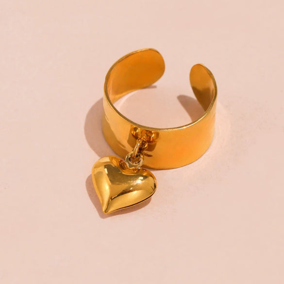 Wholesale Fashionable Love Open Peach Heart Ring In Stainless Steel With Electroplating For Women