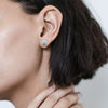 Wholesale Fashionable Micropaved White Zircon Retro Square Double Earrings For Women Copper Geometric