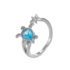 Wholesale Fashionable Ocean Series Turtle Copper Ring Electroplated For Women