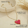 Wholesale Fashionable Retro Leopard Print Heartshaped Stainless Steel Electroplated Women's Pendant Necklace