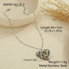 Wholesale Fashionable Retro Leopard Print Heartshaped Stainless Steel Electroplated Women's Pendant Necklace