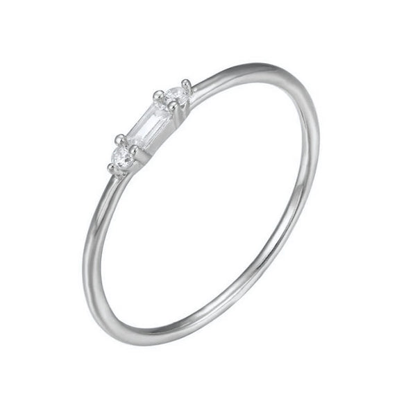 Wholesale Fashionable Simple Diamondencrusted Copper Ring With Geometric Design And Electroplating For Women