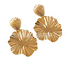 Wholesale Fashionable Simple Exaggerated Stainless Steel Flower Geometric Glossy Earrings With Stamping