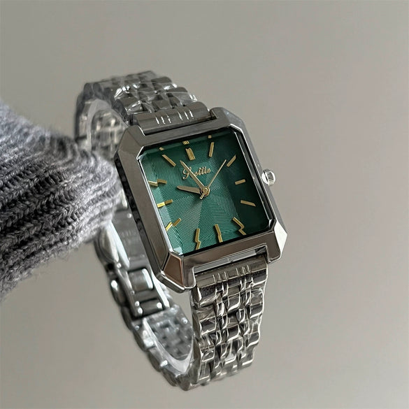 Wholesale Fashionable Square Dial Stainless Steel Quartz Wristwatch For Women