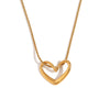 Wholesale Fashionable Stainless Steel Necklace With 18K Gold Plated Snake Chain And Simple Peach Heart Pendant Electroplated Design