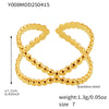 Wholesale Fashionable 316L Stainless Steel Ring With Geometric Pattern 18K Gold Plated