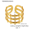 Wholesale Fashionable 316L Stainless Steel Ring With Geometric Pattern 18K Gold Plated