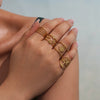 Wholesale Fashionable 316L Stainless Steel Ring With Geometric Pattern 18K Gold Plated