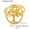 Wholesale Fashionable 316L Stainless Steel Ring With Geometric Pattern 18K Gold Plated