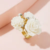 Wholesale Fashionable Sweet Alloy Ring With Flower Pattern And Diamond Design