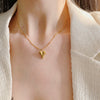 Wholesale Fashionable Sweet Electroplated Titanium Steel Round Beads Heart Shape Pendant Necklace For Women