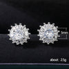 Wholesale Fashionable Sweet Flower Zircon Earrings For Women Copper Plated White Gold