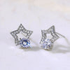 Wholesale Fashionable Sweet Flower Zircon Earrings For Women Copper Plated White Gold