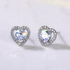 Wholesale Fashionable Sweet Flower Zircon Earrings For Women Copper Plated White Gold