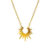 Wholesale Fashionable Titanium Steel Necklace With Sunflower Pendant And O Chain Vacuum Real Gold Electroplated In Pvd Furnace