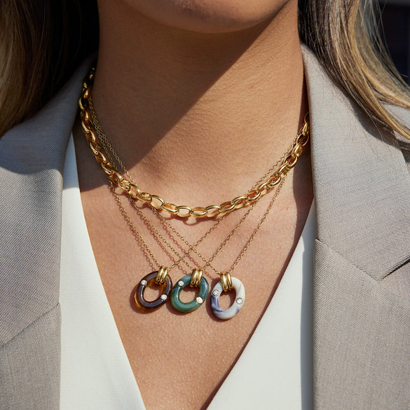 Wholesale Fashionable Women's Geometric Stainless Steel Electroplated Necklace Sweater Chain