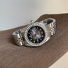 Wholesale Fashionable Women's Watch With Gold Steel Band Round Dial Diamond Studded Alloy Case Stainless Steel Buckle