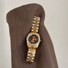 Wholesale Fashionable Women's Watch With Gold Steel Band Round Dial Diamond Studded Alloy Case Stainless Steel Buckle