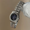 Wholesale Fashionable Women's Watch With Gold Steel Band Round Dial Diamond Studded Alloy Case Stainless Steel Buckle