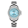 Wholesale Fashionable Women's Watches With Alloy Case And Strap Mineral Reinforced Glass Mirror Spiral Crown Doublesided Button Buckle Printed Logo Waterproof