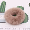 Wholesale Faux Mink Fur Handmade Minimalist Solid Color Hair Rope Hair Band Hair Tie Headdress For Autumn And Winter