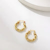 Wholesale Female Alloy Circle Earrings With Twisted Design And Geometric Pattern Electroplated