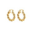 Wholesale Female Alloy Circle Earrings With Twisted Design And Geometric Pattern Electroplated