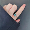 Wholesale Female Animal Geometric Copper Ring With Sapphire Zircon And Electroplating