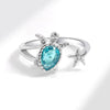 Wholesale Female Animal Geometric Copper Ring With Sapphire Zircon And Electroplating