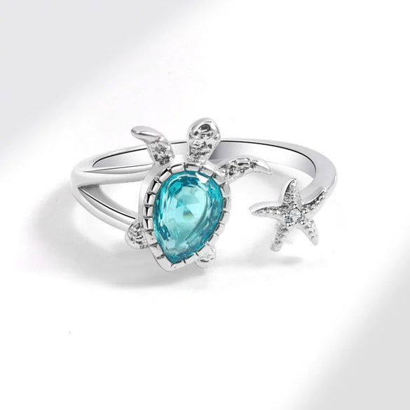 Wholesale Female Animal Geometric Copper Ring With Sapphire Zircon And Electroplating