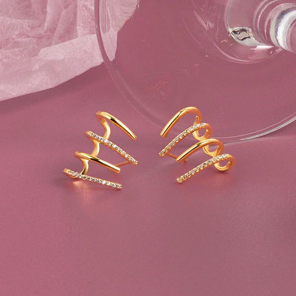 Wholesale Female Earrings S925 Sterling Silver With Arc Microinlaid Zircon
